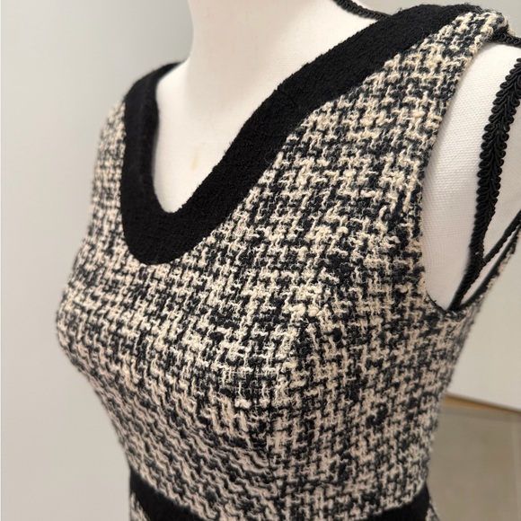 Milly of New York Black and White Tweed Mini Dress - Picture 4 of 14